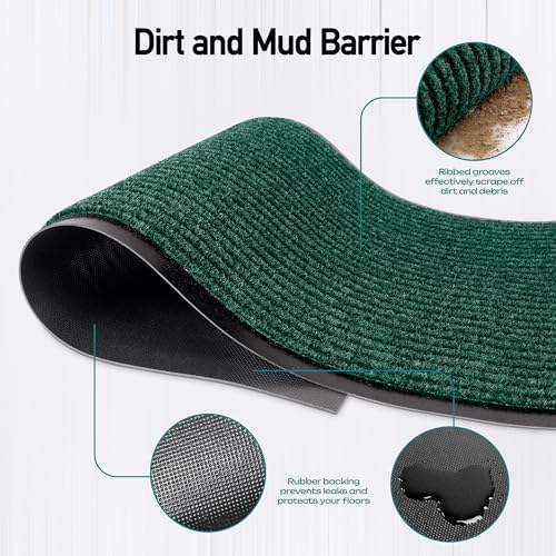 MaxMat® Extra Large Commercial Door Mat, Rubber Border Heavy Duty Door Mat, Waterproof, Low-Profile, Easy to Clean, Rubber Entry Mat. (Green, 3 x 6 feet) - Image 4