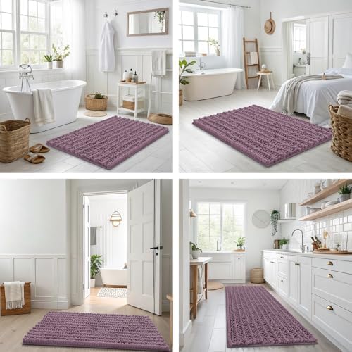 Smiry Bathroom Rugs 34X21, Extra Soft Rubber Backing Chenille Bath Mats - Image 7