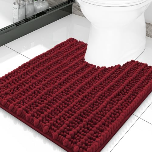 Smiry Bathroom Toilet Rugs U Shaped 20X20, Chenille Bath mats for Toilet by Smiry