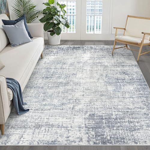 LOONGRUG 5x8 Area Rug Washable Neutral Modern Rug for Living Room Blue by LOONGRUG