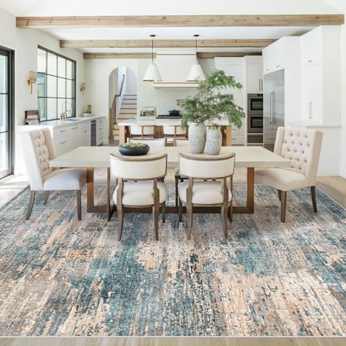 XLUEZ 8x10 Area Rugs for Living Room, Washable Modern Abstract Large Area Rug Neutral Soft Non Slip Kids Rug Stain Resistant Indoor Carpet for Bedroom Nursery Dining Room Playroom(GreenBrown, 8'x10') - Image 5