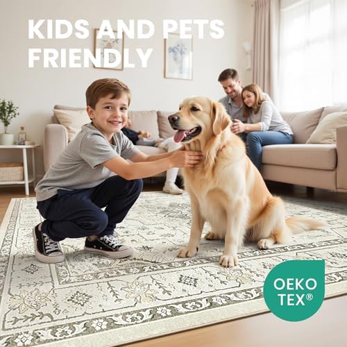 zesthome 5x7 Area Rugs for Living Room,Large Washable Rug,Beige - Image 7