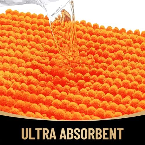 OLANLY Thick Chenille Bathroom Rugs 30x20, Soft Absorbent Bath Mat, Orange - Image 3