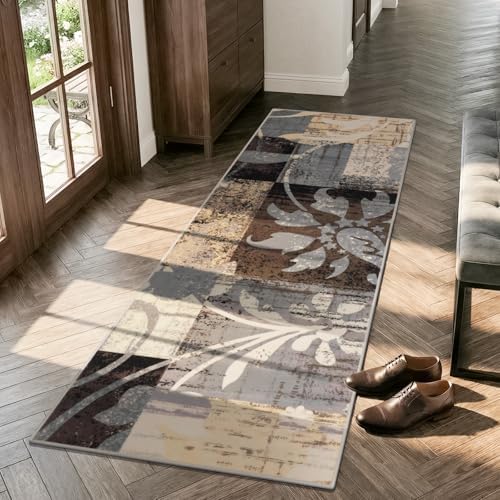 Yamaziot 2x6 Washable Modern Abstract Runner Rug Non-Slip for Hallways - Image 3