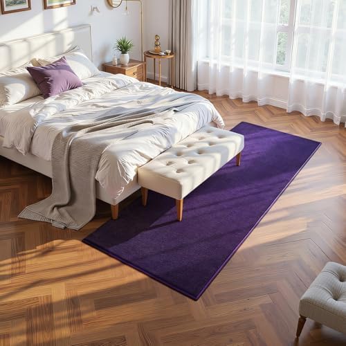 ISEAU 2x8 Soft Runner Rug for Hallway, Washable and Non-Slip, Purple - Image 6