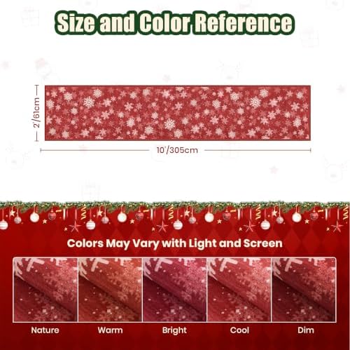 2x10 Runner Rugs for Living Room, Long Washable Christmas Hallway Rugs, Non-Slip Snowflake Bathroom Rug Runner, Soft Red and White Christmas Decor Indoor(2'x10', Red/White) - Image 2
