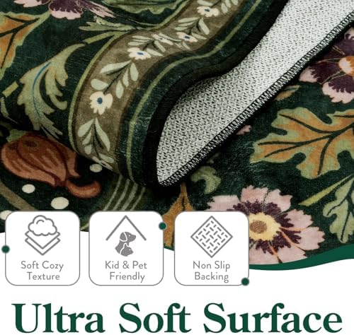 Moynesa Green Floral 2x6 Runner Rug for Hallway, Vintage Kitchen Runner - Image 3