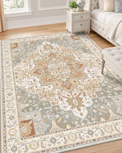 OLANLY 4x6 Washable Area Rugs, Soft Non Slip Carpet for Bedroom Living Room by OLANLY