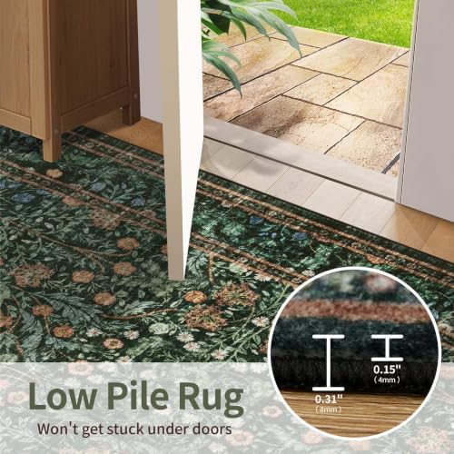 Rugxara 2x3 Entryway Rug Door Mat, Washable Samll Rug, Non Slip, Green - Image 6