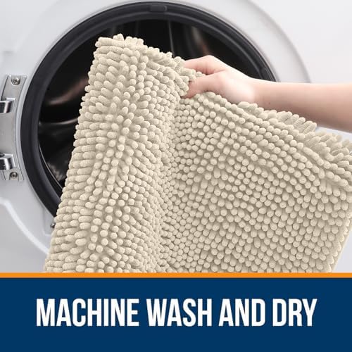 OLANLY Bathroom Runner Rugs 47x17, Extra Soft Absorbent Chenille Bath Rugs - Image 5