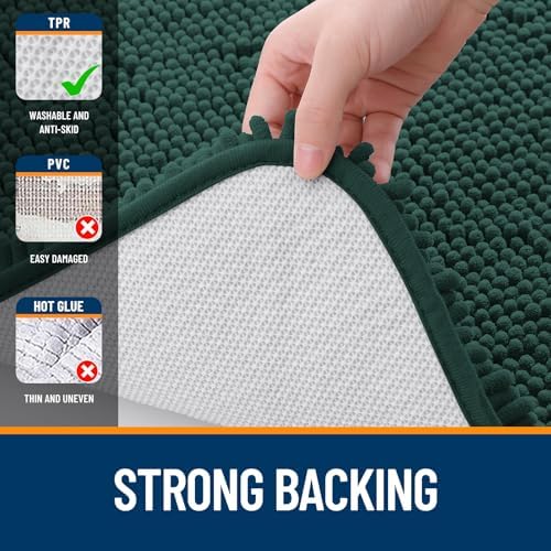 OLANLY Bathroom Runner Rugs 47x17, Extra Soft Absorbent Chenille Bath Rugs - Image 6