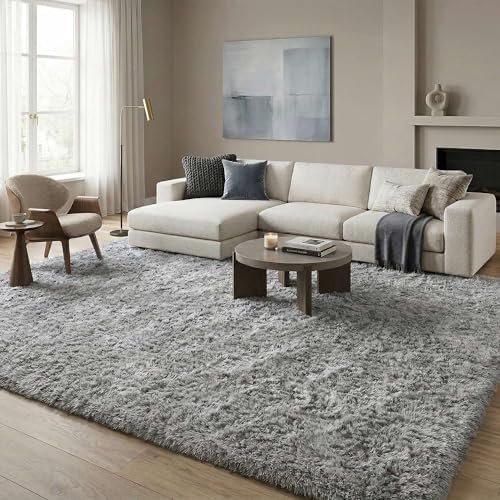 Grey Fluffy Area Rug 5x8 Ft, Soft Shag Washable for Living Room by OHWPEAT