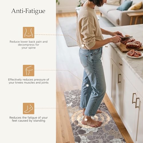 GENIMO Anti Fatigue Kitchen Mats for Floor 2PCS,Standing Rugs,Coffee Brown - Image 2
