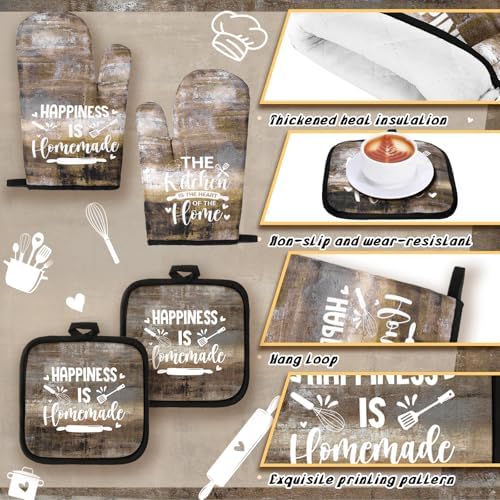 Fourluoo 10 Pcs Farmhouse Kitchen Decor and Accessories Set Brown - Image 5