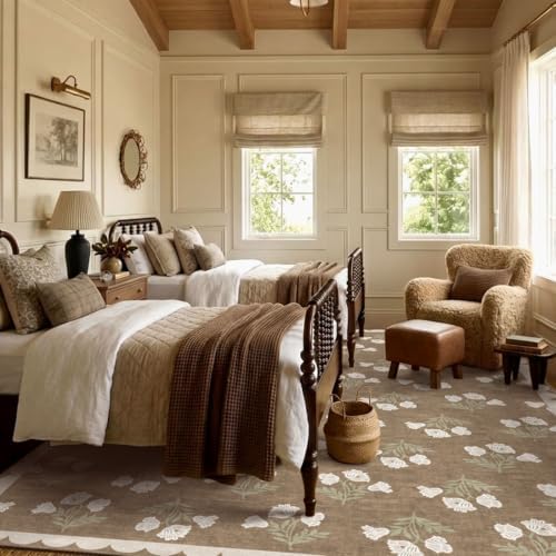 Tan 10x14 Area Rug for Living Room - Soft Washable Boho Bedroom Rug - Image 7