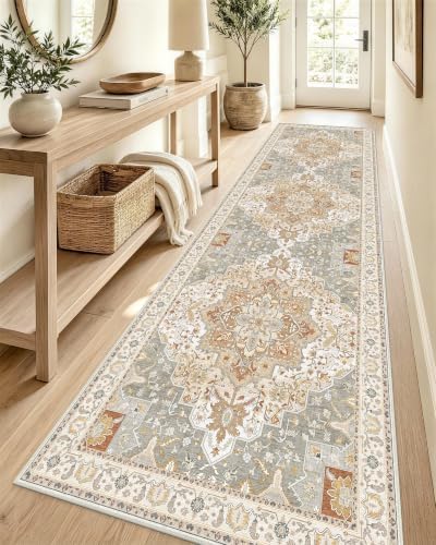 OLANLY 2'6"x12' Washable Runner Rug, Non Slip Carpet for Hallway Kitchen by OLANLY