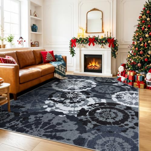 Boho 4x6 Area Rugs for Bedroom, Washable Non-Slip Low-Pile Print Rug - Image 7