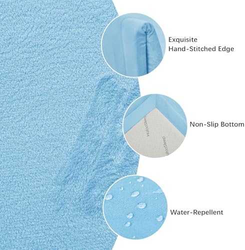 Baby Play Mat for Floor,1.3" Thick Memory foam Tummy Time Mat for Toddlers,Infants,kids,Water-Repellent Soft Nursery Rug,Extra Large Non Slip for Crawling&Yoga,Tatami Style for Living Room(Light Blue) - Image 2