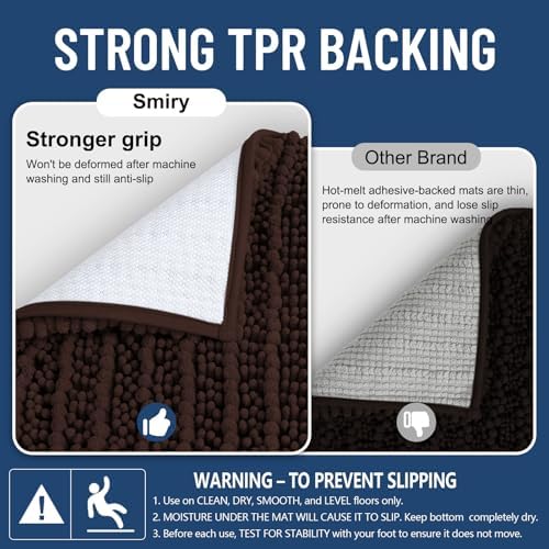 Smiry Bathroom Toilet Rugs U Shaped 24X20, Chenille Bath mats for Toilet - Image 3