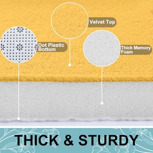 Smiry Memory Foam Toilet Rugs 24x20, Extra Soft Absorbent Bathroom Rugs - Image 3