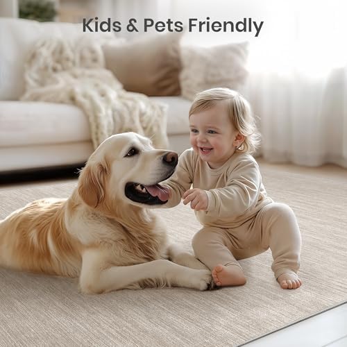 Valenrug 8x10 Area Rugs for Living Room, Large Washable Rug Non Slip, Beige - Image 6