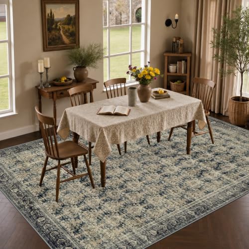 5x7 Area Rugs Living Room: Washable Vintage Floral Rug for Bedroom - Image 3