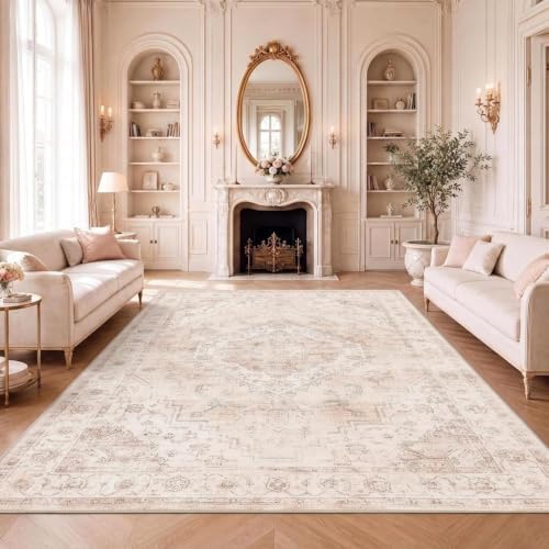 Garvee Pink Boho 9x12 Area Rugs for Living Room Bedroom by Garvee