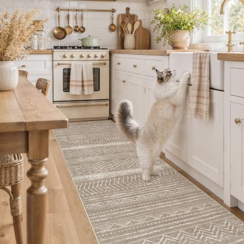 Nakagishi Boho 2x6 Runner Rug Machine Washable Rugs Non Slip Dark Brown - Image 4