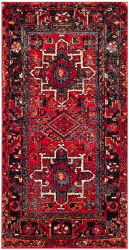 SAFAVIEH Vintage Hamadan Area Rug 2'7"x5', Traditional Red & Multi VTH211A - Image 2