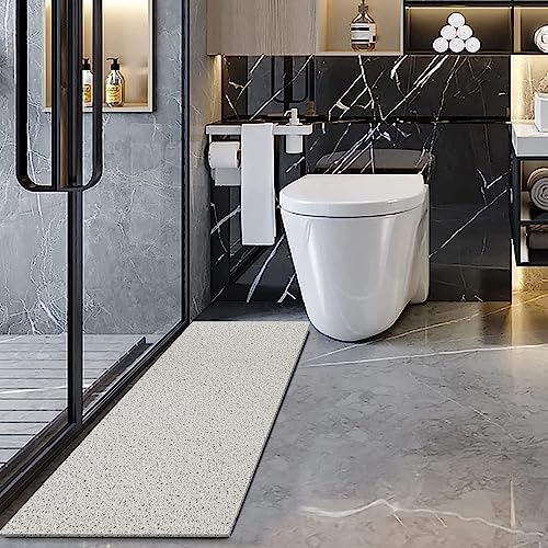 godehone Shower Mats Non Slip Without Suction Cups, PVC Loofah Bathroom Mats, Loofah Mats for Shower and Bathroom, Quick Drying, 17.1× 59 Inch, White - Image 6