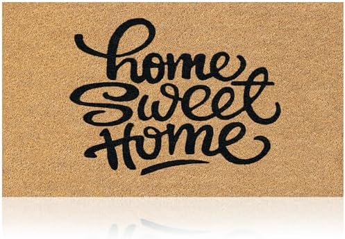 Coir Welcome Mat, Non-Slip, Sweet Home, 17 x 29 in by AmaruDoorMats