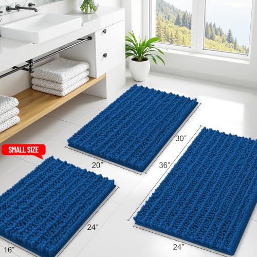 Smiry Bathroom Rugs 36X24, Extra Soft Rubber Backing Chenille Bath Mats - Image 2