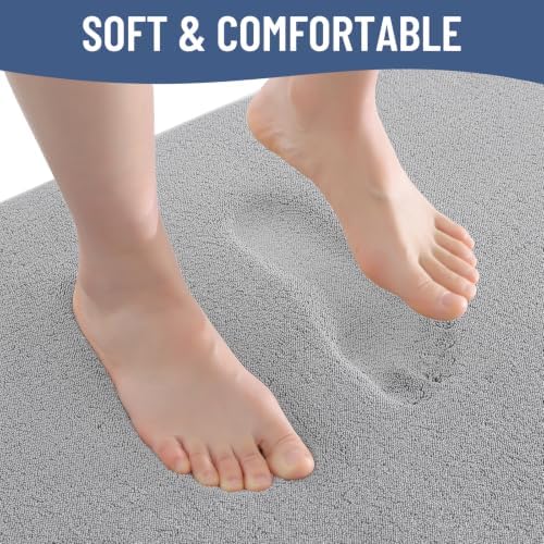 Smiry Memory Foam Bath Mat 44x32, Extra Soft Absorbent Bathroom Rugs - Image 3
