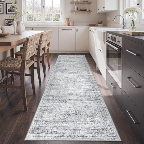 2x7 Runner Rug Non Slip,Washable Hallway Runner Rug,Grey - Image 4