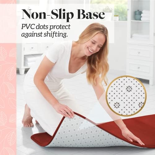 Memory Foam Bath Mat Non Slip Absorbent Super Cozy Velvet Bathroom Rug Carpet (20 inches X 32 inches, Autumn Glaze) - Image 6
