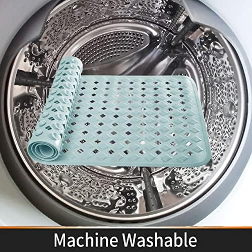 Yimobra Non Slip Bath Mat, Super Strong Suction Cups,34.5"X15.5"Long Tub Mat with Drain Holes, Machine Washable Fast Draining Shower Mats, Bathroom Essentials,Mint Green - Image 6
