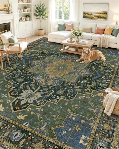 OLANLY 9x12 Washable Area Rug, Soft Non Slip Carpet for Bedroom Living Room by OLANLY