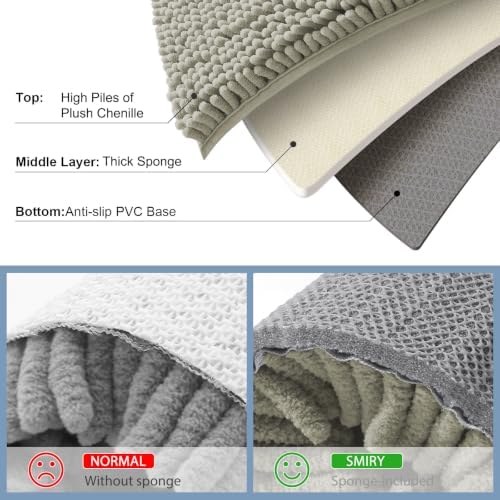 Smiry Bathroom Rugs 30X20, Luxury Chenille Extra Soft Absorbent Bath Mat - Image 5