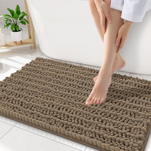 Smiry Bathroom Rugs 32X20, Extra Soft Rubber Backing Chenille Bath Mats by Smiry
