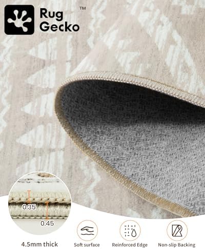 Miukiki 6x9 Area Rug Washable Non Slip Rug for Living Room Brown - Image 3