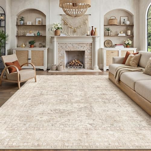 8x10 Beige Neutral Living Room Bedroom Area Rug by WondRg