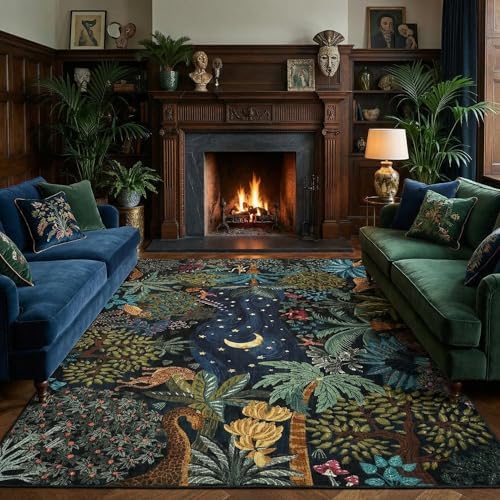 GarveeHome Area Rugs 8x10 for Living Room, Jungle Animal Large Washable Rug Soft Non Slip Backing Floor Mat Carpet Indoor Thin Accent Rug for Bedroom Dining Room Playroom Nursery Home Decor by GarveeHome