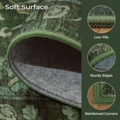 9x12 Area Rug for Living Room, Large Green Rugs Washable Non-Slip - Image 2
