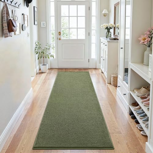 ISEAU 2x6 Soft Runner Rug for Hallway, Washable and Non-Slip,Green - Image 5