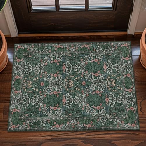 2x3 Area Rug Washable Entry Rug Soft Carpet (Green) by Unknown