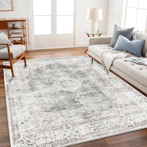CHAMPLANT Area Rug 5'x7' Washable Rug Vintage Traditional Floor Cover Thin Retro Kitchen Indoor Distressed Non Slip Carpet for Living Room Bedroom Dining Room by CHAMPLANT