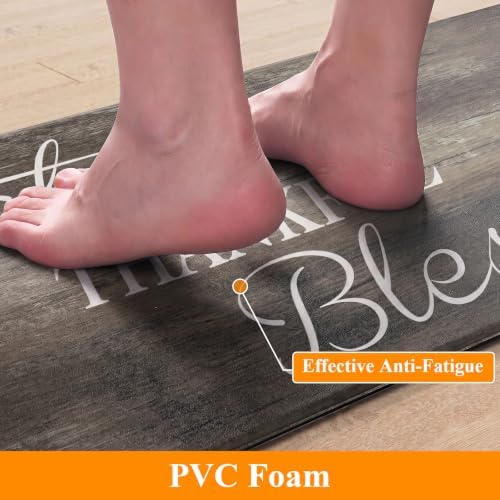 HEBE Anti Fatigue Kitchen Mat Set of 2, Cushioned Kitchen Mats for Floor - Image 3