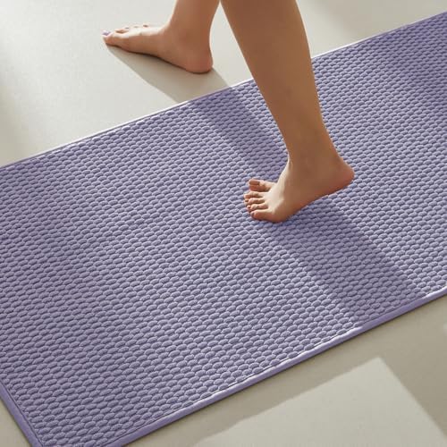 TYUU Bathroom Runner Rug, Long Bath Mat Washable Thin Quick Dry Low Pile Bathroom Runner Rugs 24 x 60 Non Slip, Lavender 24"x60" by TYUU