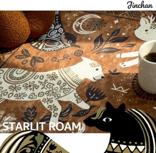 jinchan 2x3 Cute Area Rug Kids Washable Fun Rug Earthy Brown Starlit Boho - Image 5