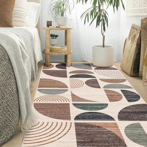 MUJOO 3x5 Rug Washable,Boho Area Rugs Small Non Slip Modern Abstract - Image 2